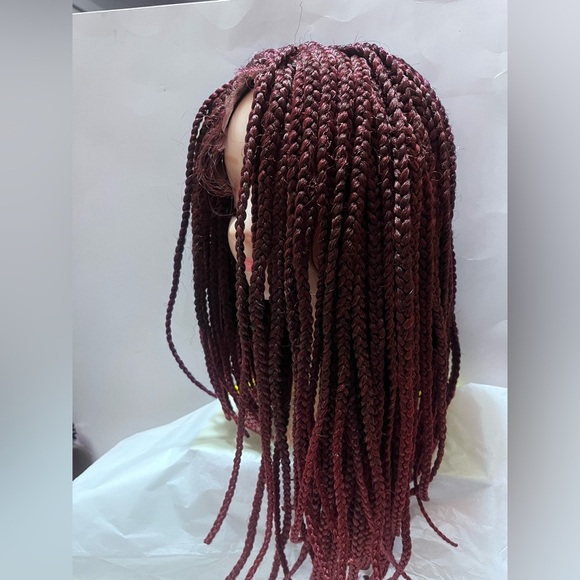 Chic Lace Front Burgundy Braided Wig - Picture 4 of 5